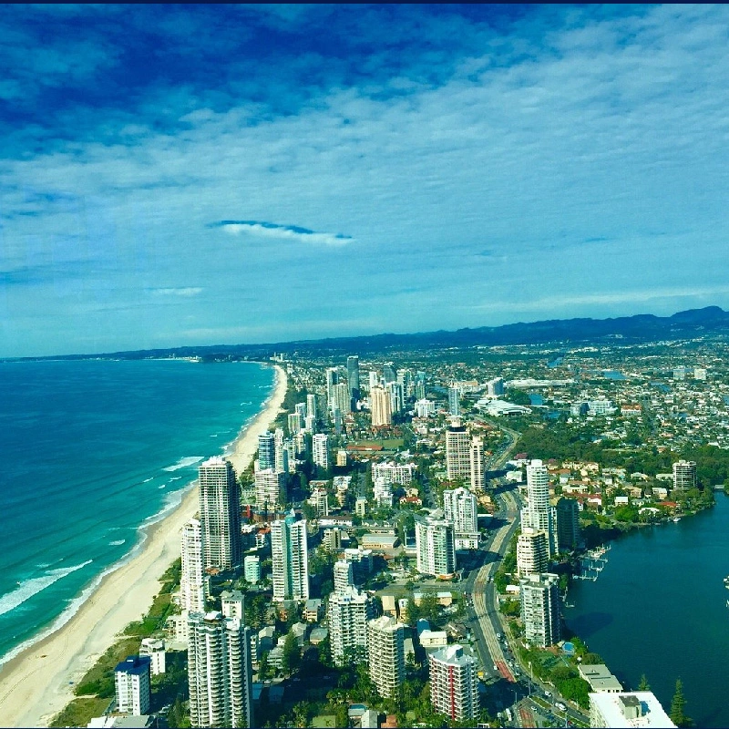 Gold Coast beaches and skyline in Queensland Australia